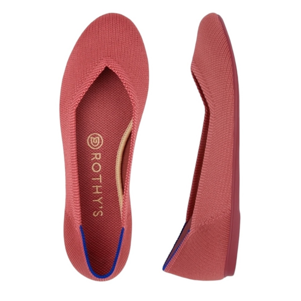 Rothys Round Toe Ballet Flats Retired Copper Pink The Flat Shoes Womens 8.5